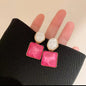 Women Pink Geometric Drop Earrings with Gold Finish Statement Jewellery