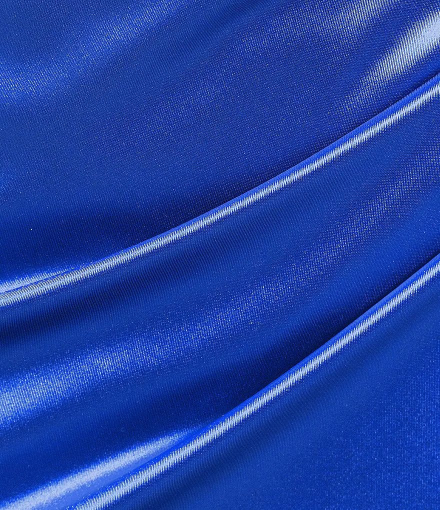 Royal Blue Satin Corset Slit Gown | Elegant Sapphire Satin Evening Dress | Blue Satin Sweetheart Maxi Gown | Luxe Royal Blue Formal Slip Dress