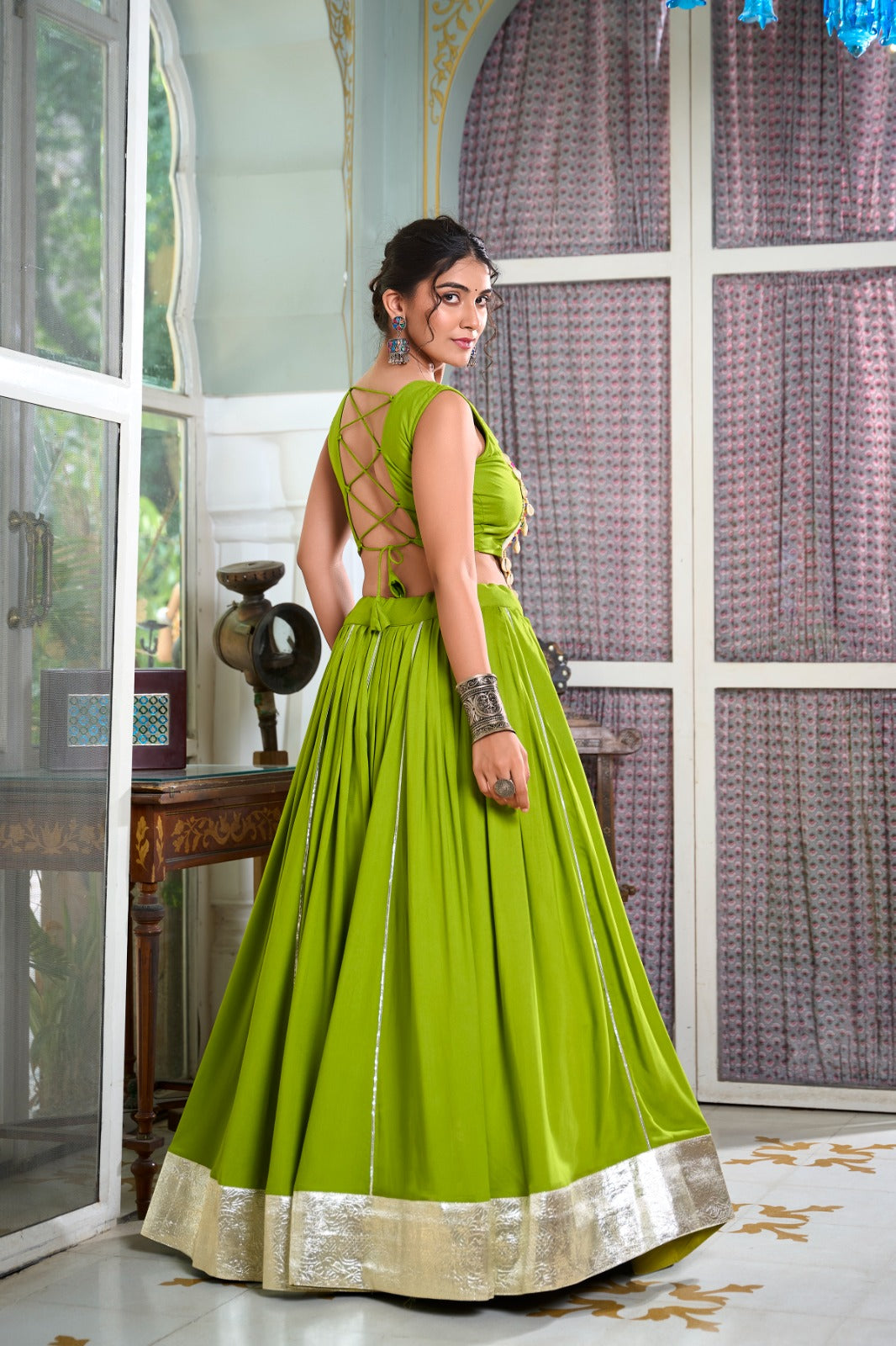 Lime Green Festive Elegance | Royal Green Lehenga Charm | Emerald Ethnic Grace