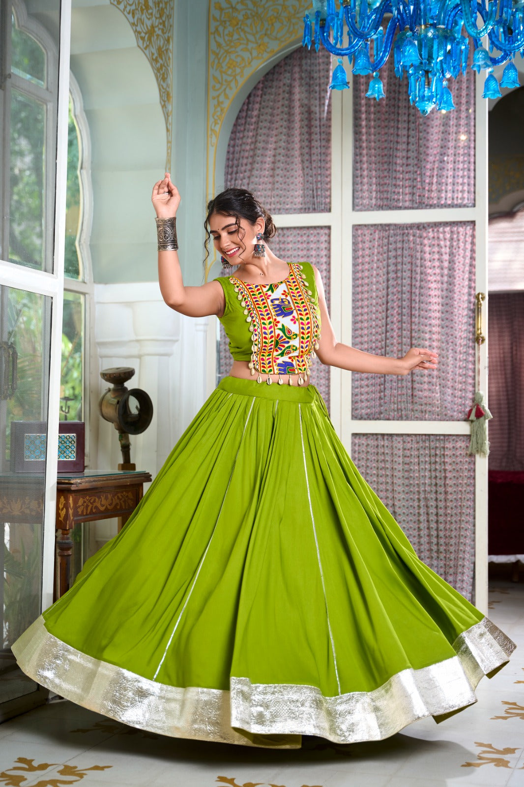 Lime Green Festive Elegance | Royal Green Lehenga Charm | Emerald Ethnic Grace