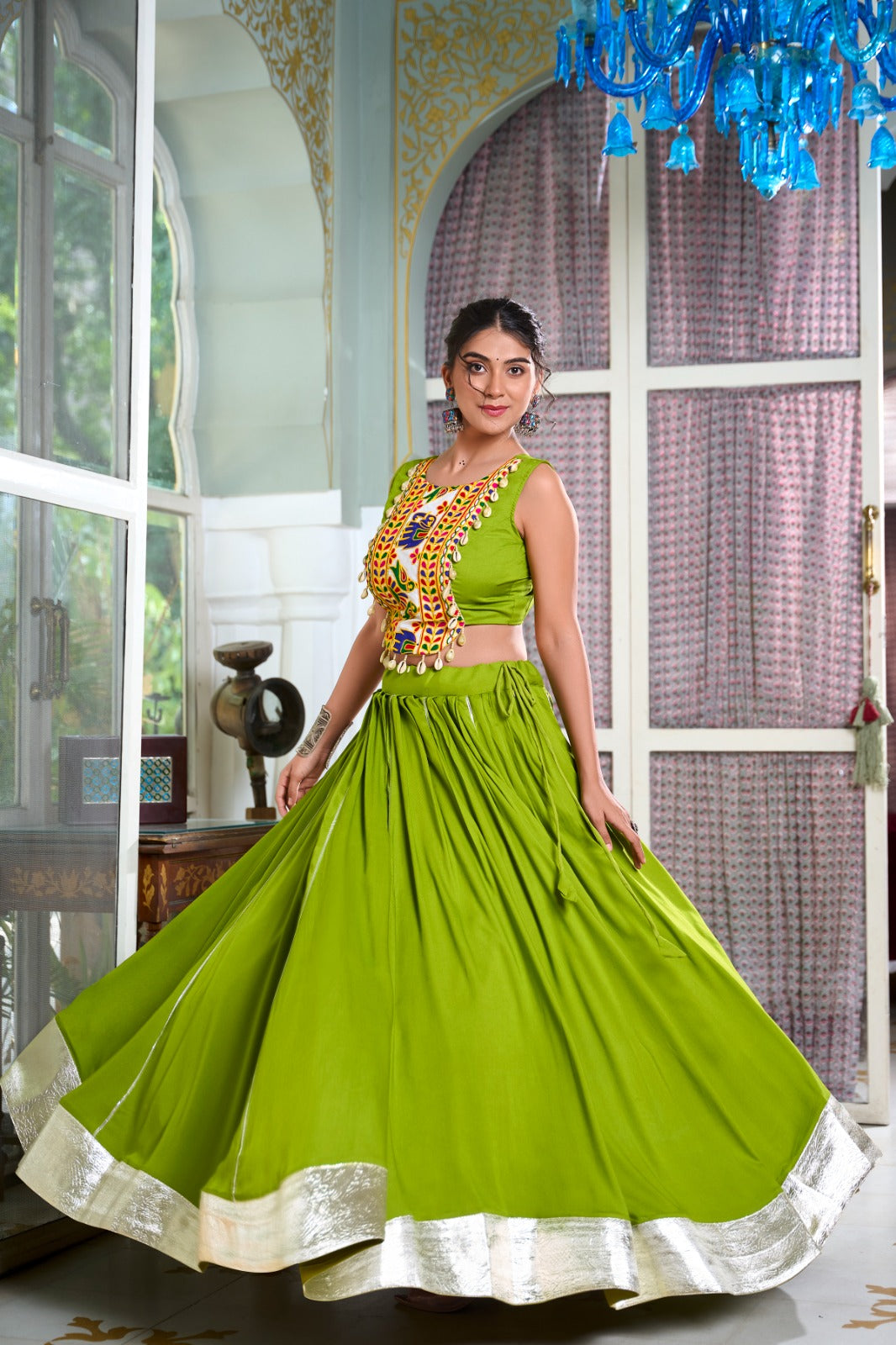 Lime Green Festive Elegance | Royal Green Lehenga Charm | Emerald Ethnic Grace