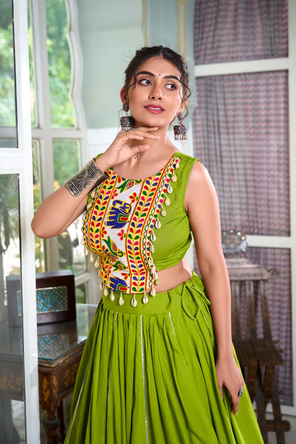 Lime Green Festive Elegance | Royal Green Lehenga Charm | Emerald Ethnic Grace
